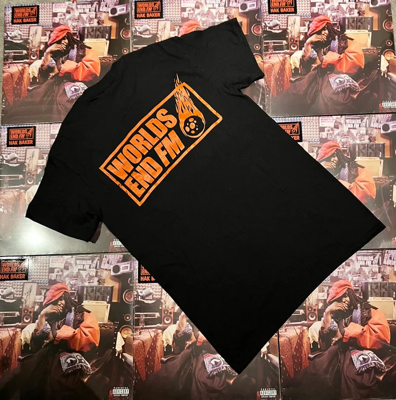 WORLDS END T-SHIRT - BLACK & ORANGE
